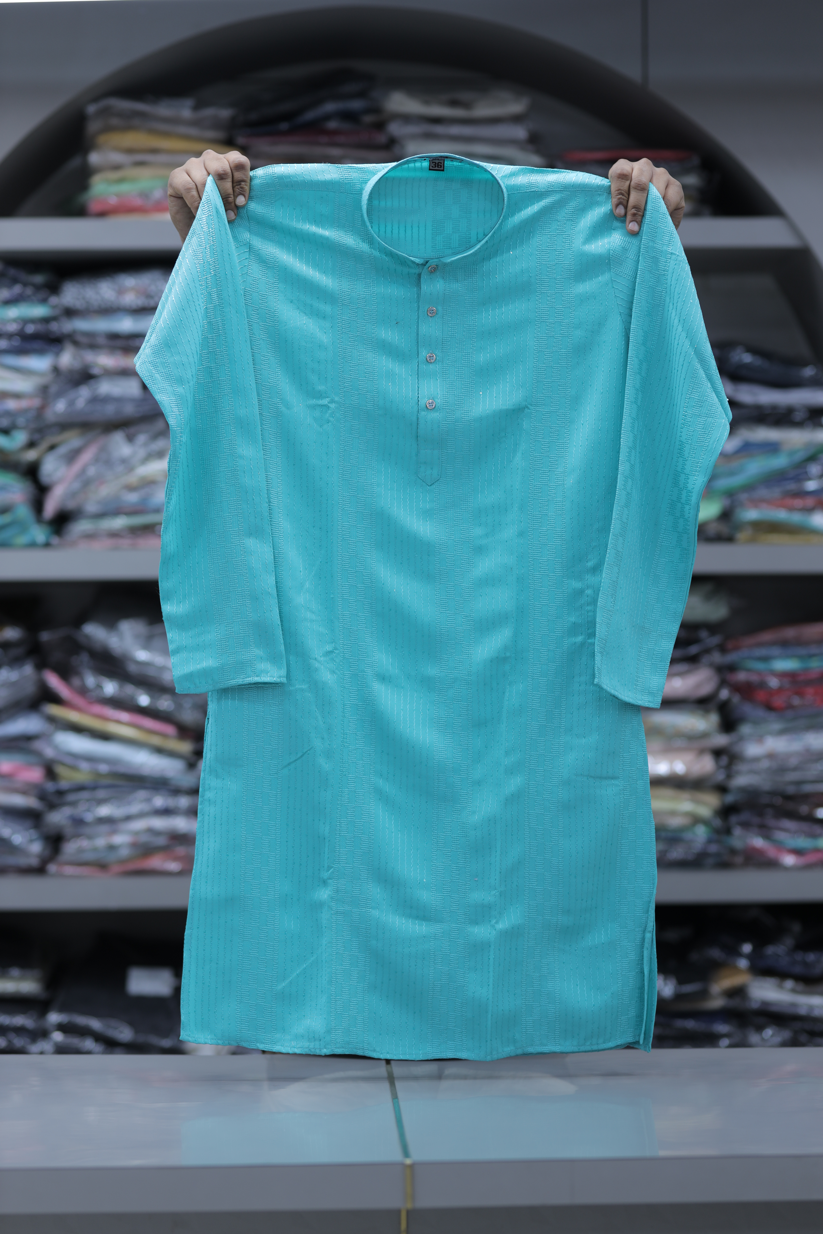 Lagoon Crest Embossed Kurta