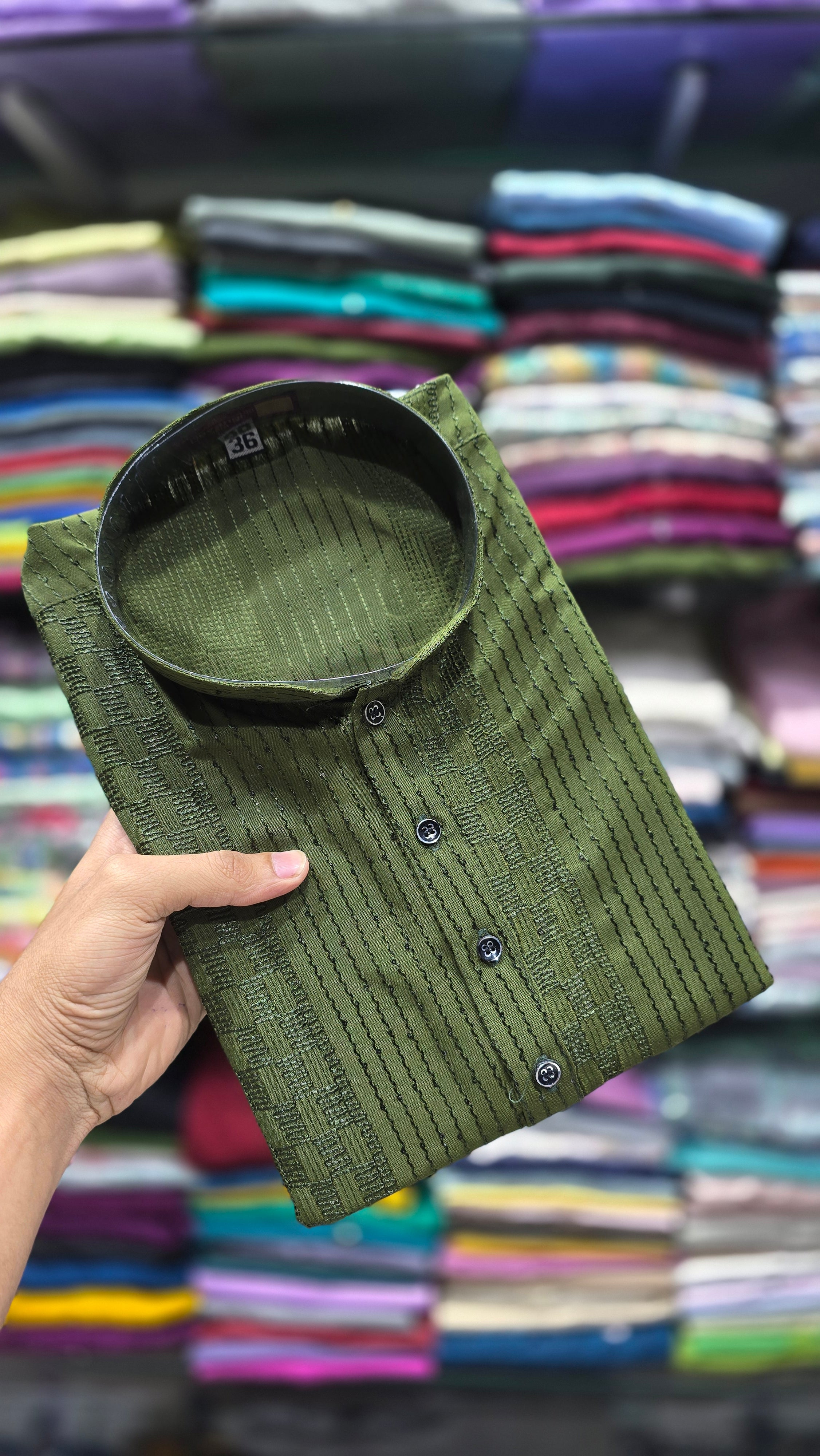 Emerald Dusk Textured Monarch Kurta