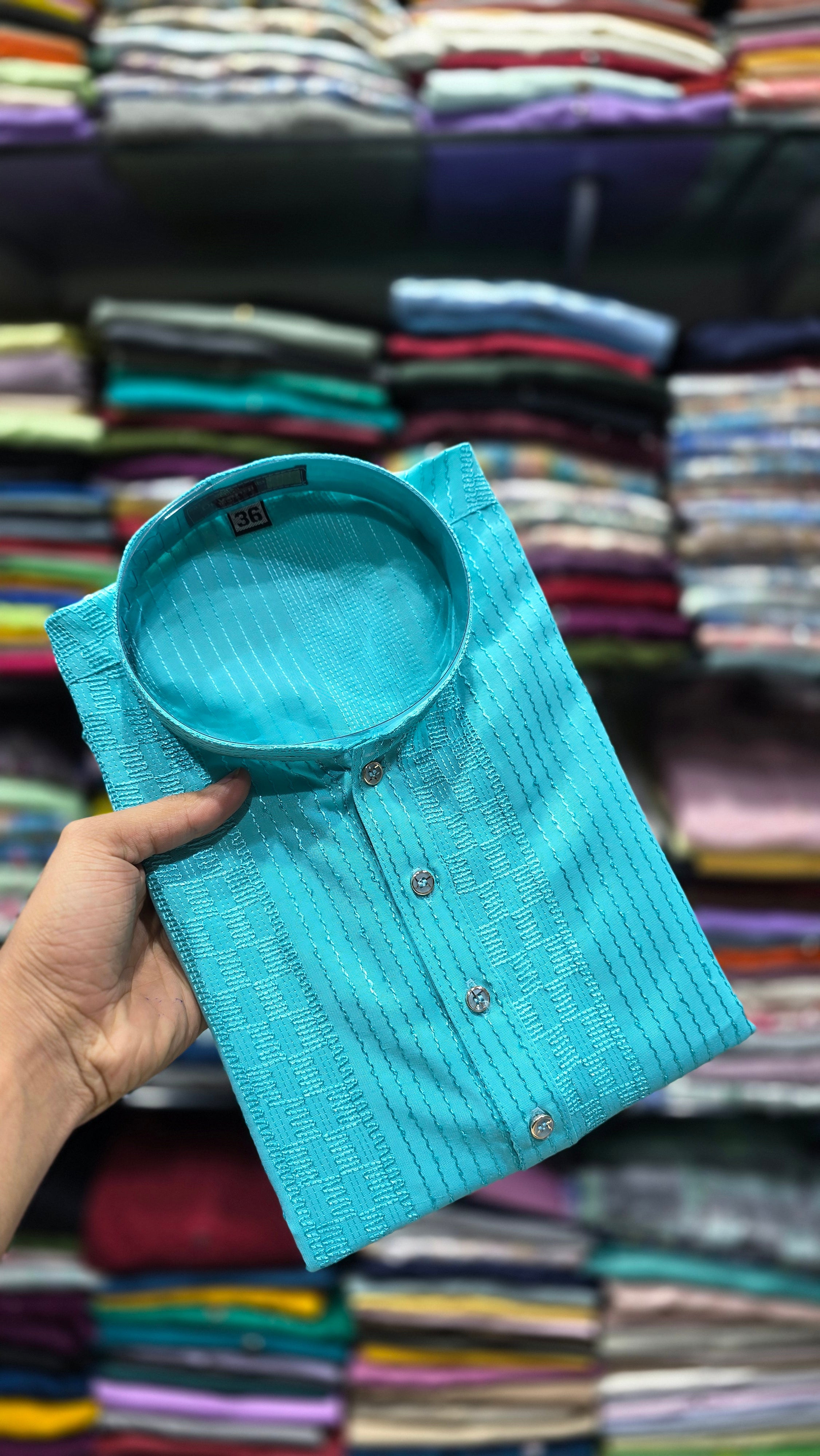 Lagoon Crest Embossed Kurta