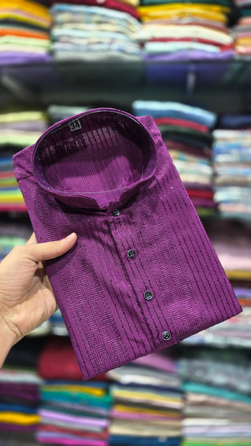 Velvet Dusk Imperial Weave Kurta