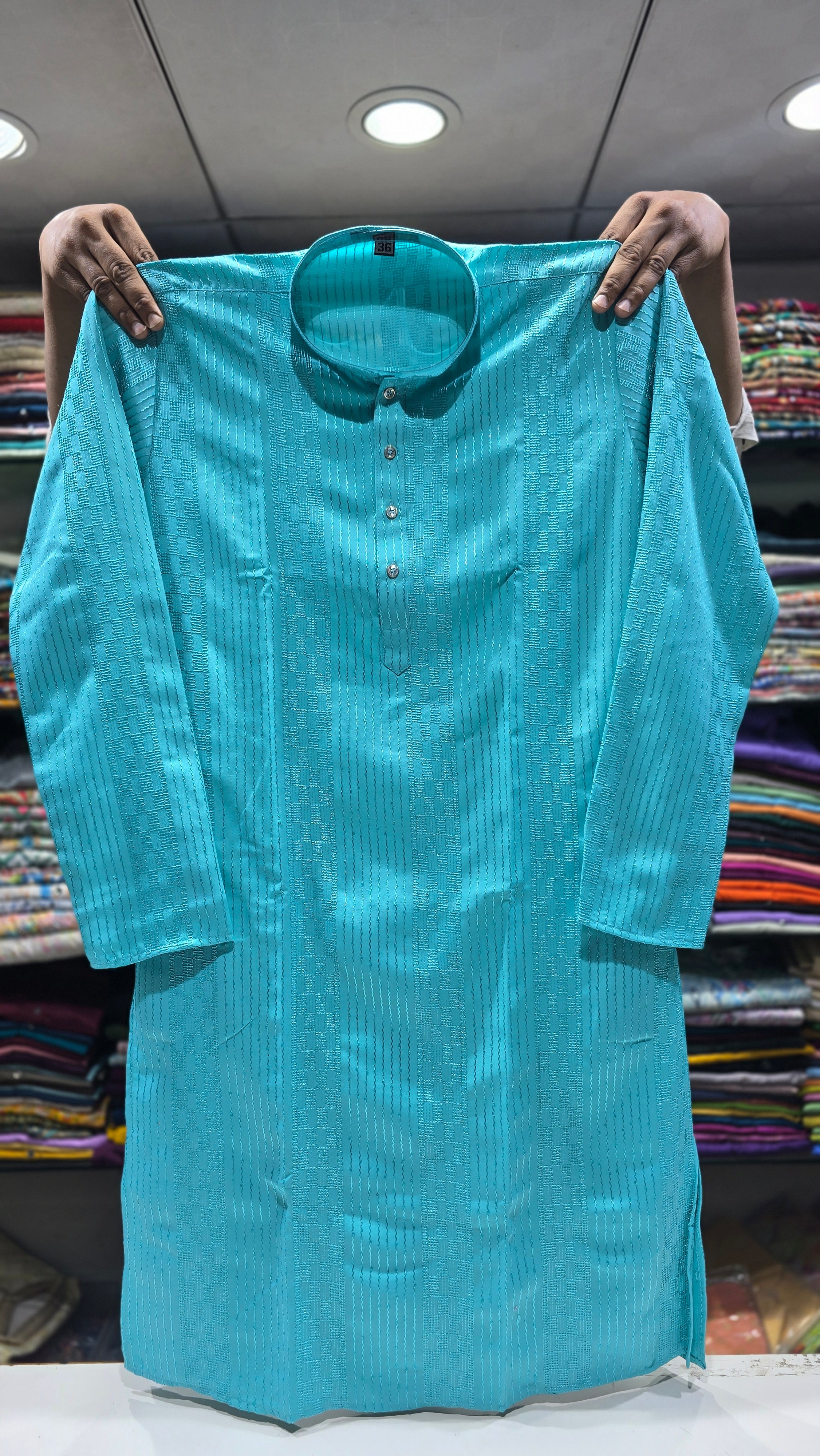 Lagoon Crest Embossed Kurta