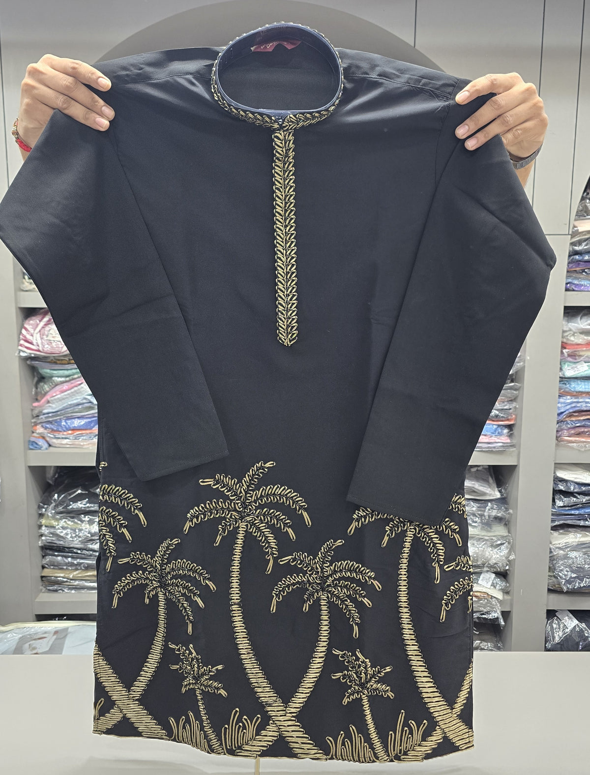 Palmora Ribbon Bits Embroidered Kurta