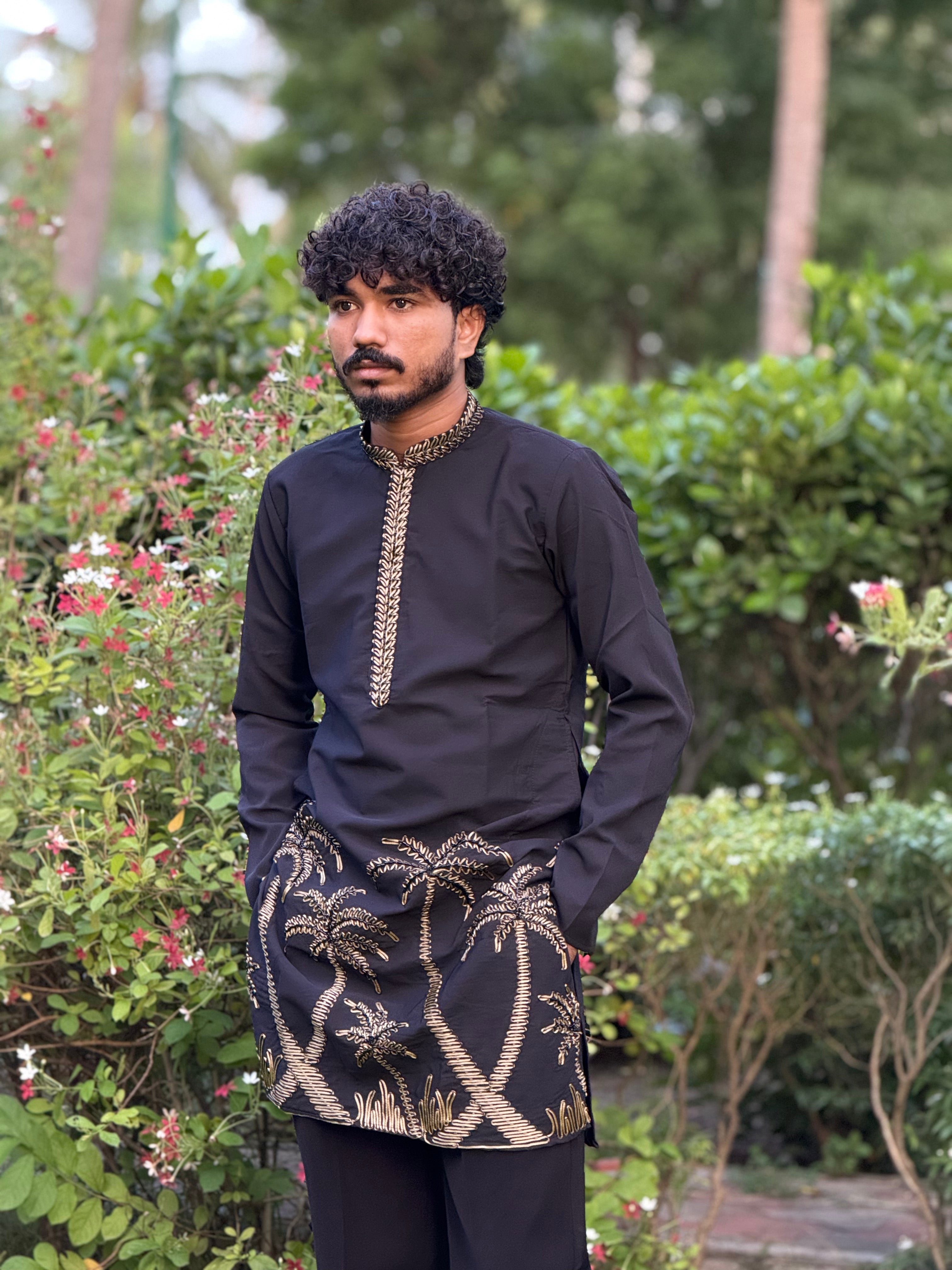 Palmora Ribbon Bits Embroidered Kurta