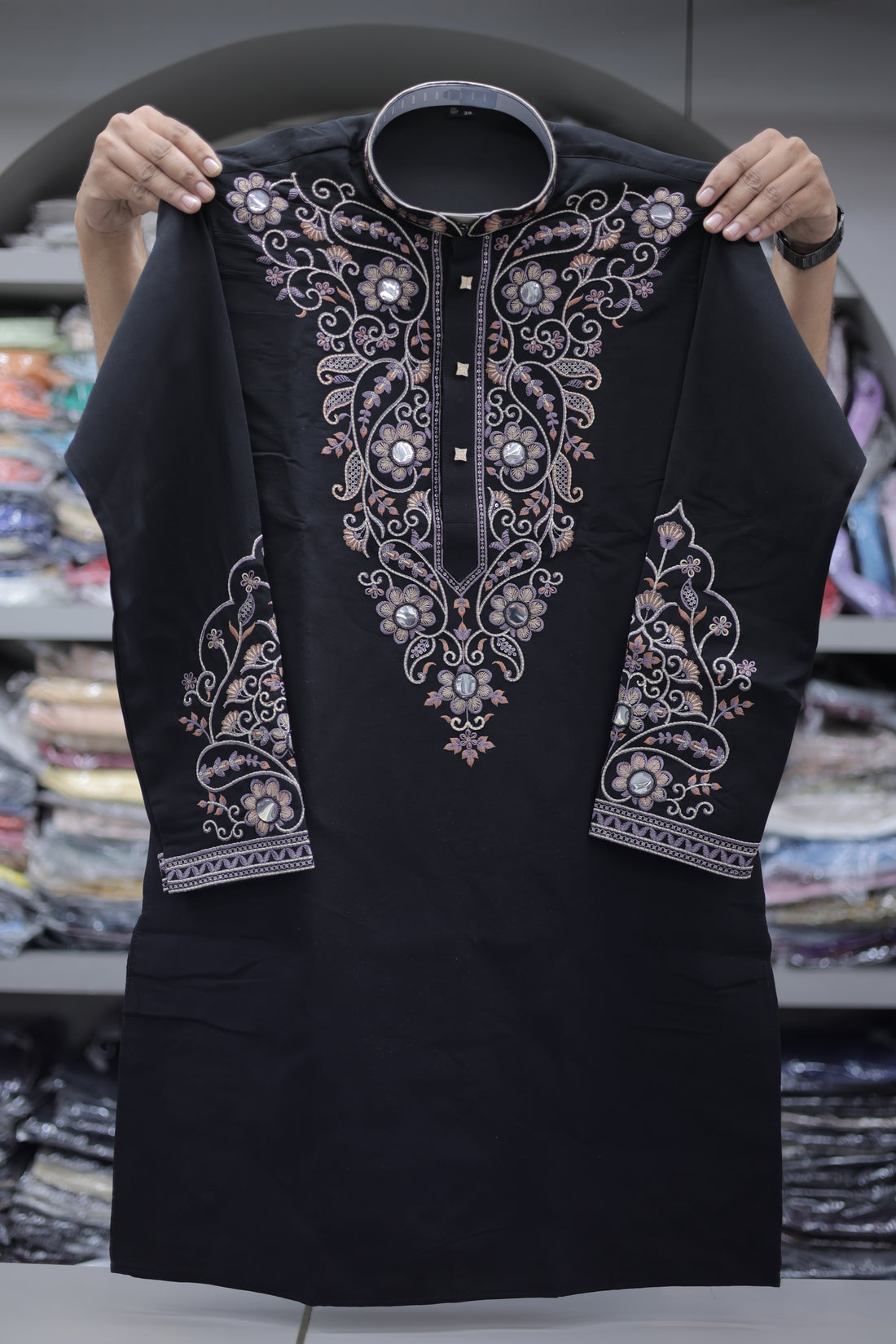 Noir Regal Embroidered Kurta