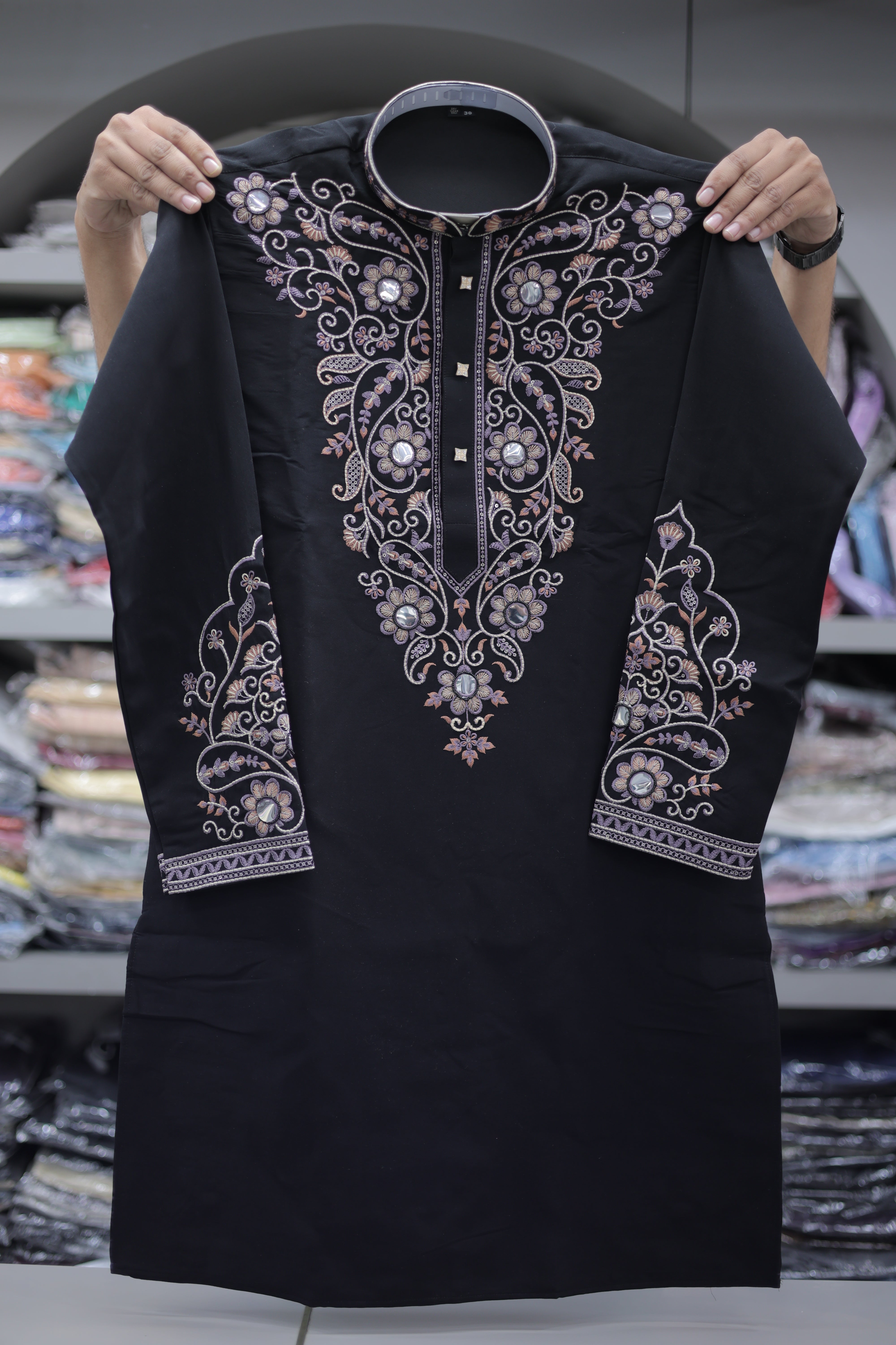 Noir Regal Embroidered Kurta