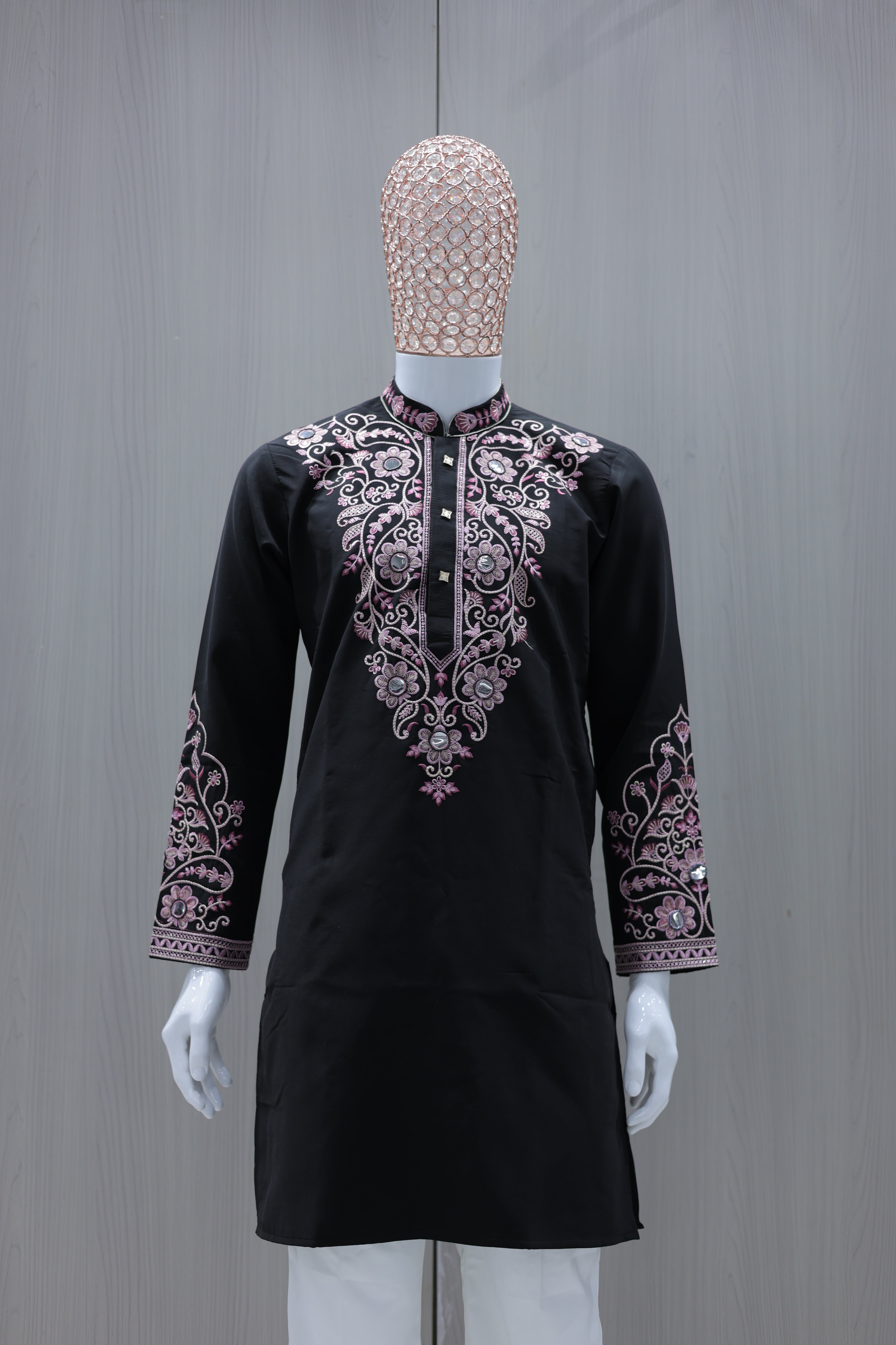 Noir Blush Mirrorwork Embroidered Kurta
