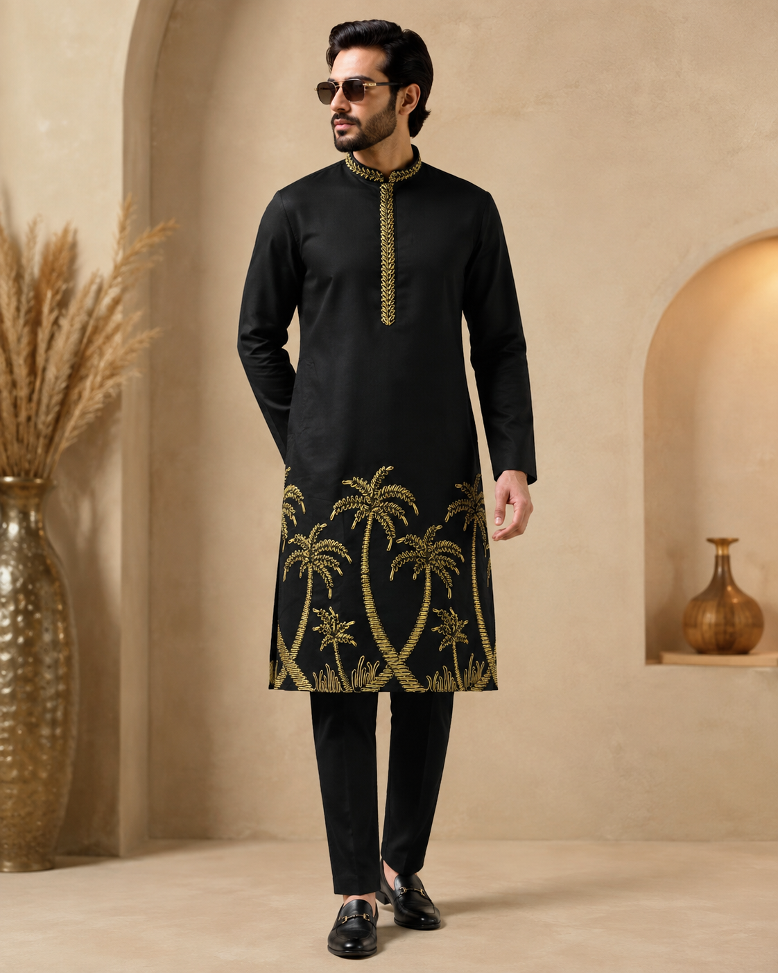 Palmora Ribbon Bits Embroidered Kurta
