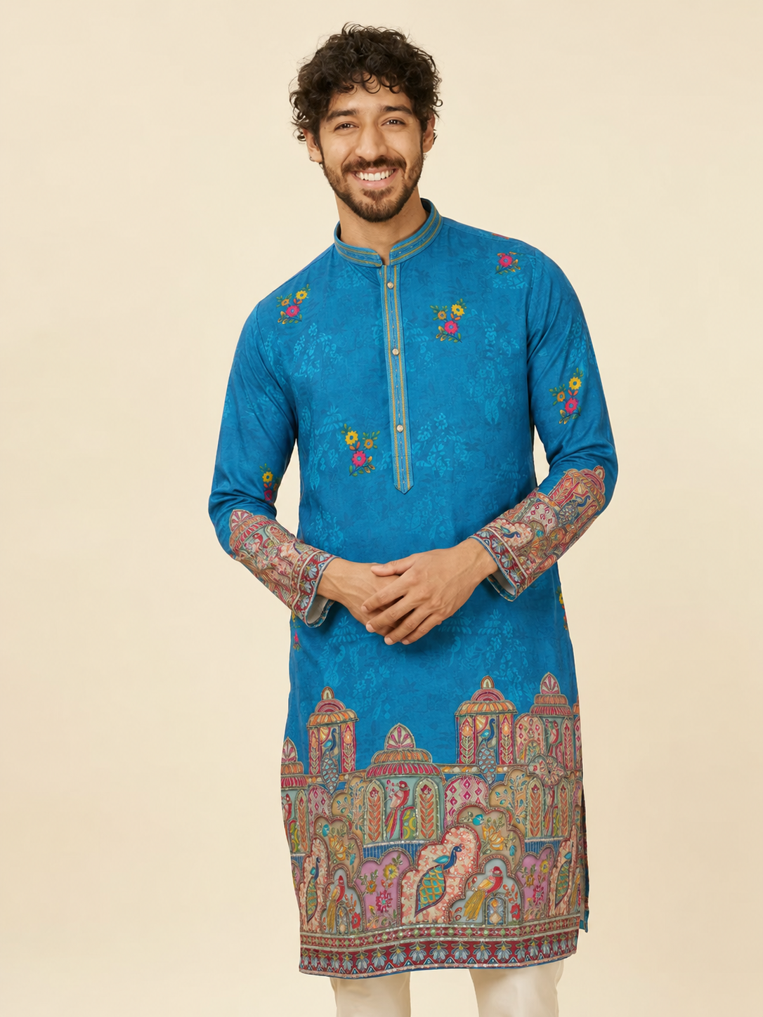 Royal Haveli Narrative Sequence Print Short Kurta